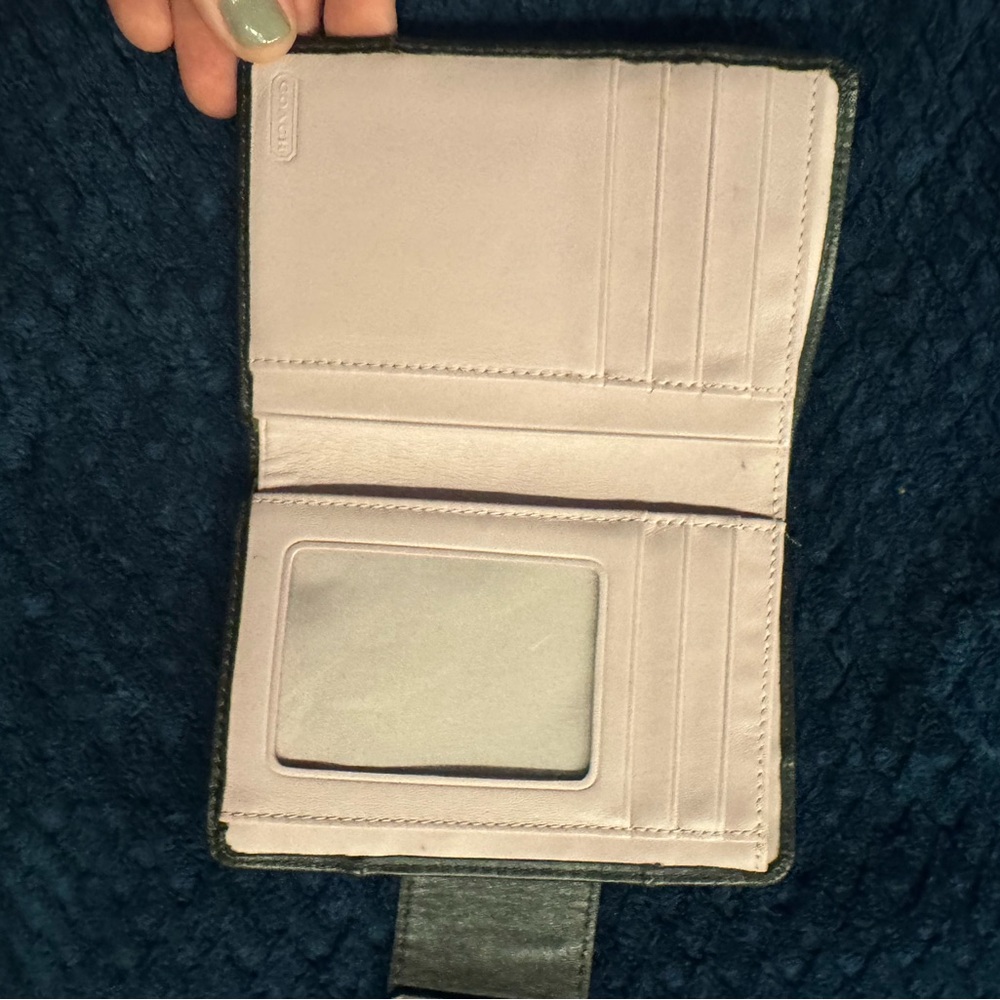 Black Kristin Coach Wallet with Purple Interior. Good condition - Picture 2 of 4